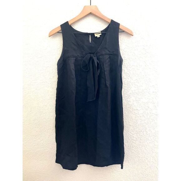 Ella Moss Black Tie Neck Sleeveless Shift Mini Dress XS - Picture 1 of 7